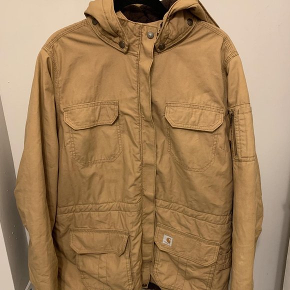Carhartt Jackets & Blazers - Carhartt Women's Gallatin Dark Tan Jacket Size XL 16/18 Detachable Hood